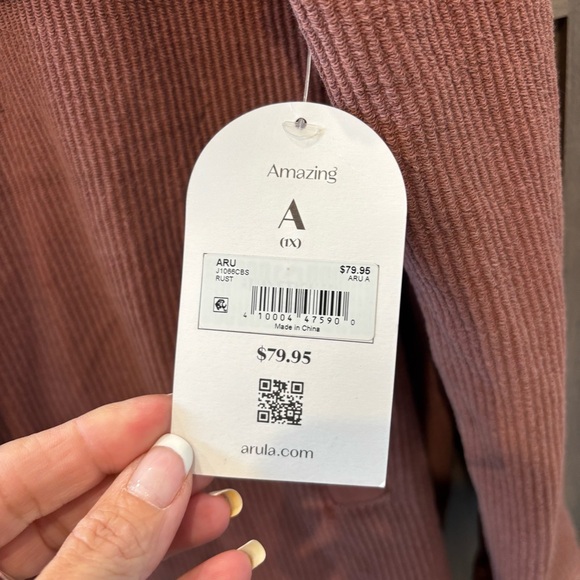 ARULA Corduroy Jacket in Dusty Rose - Picture 5 of 11